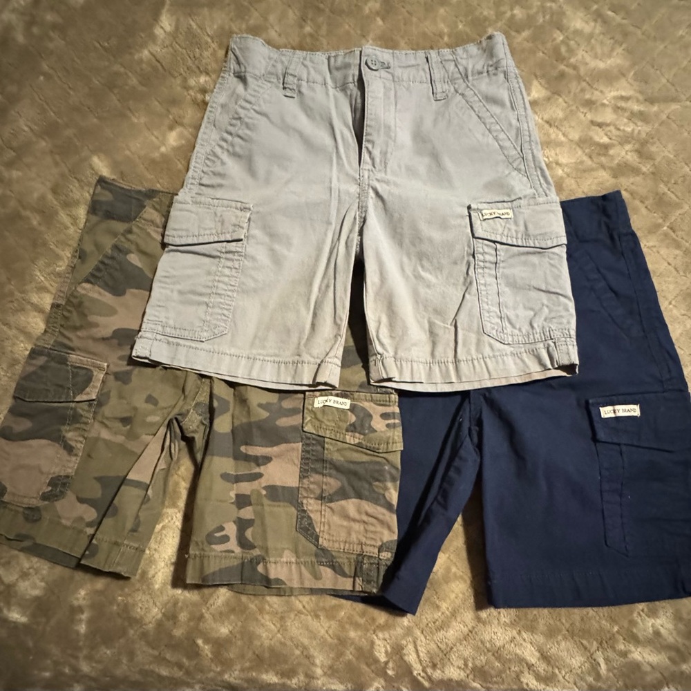3 Lucky Brand XS-5/6 Gray, Navy, and Camo Cargo Shorts